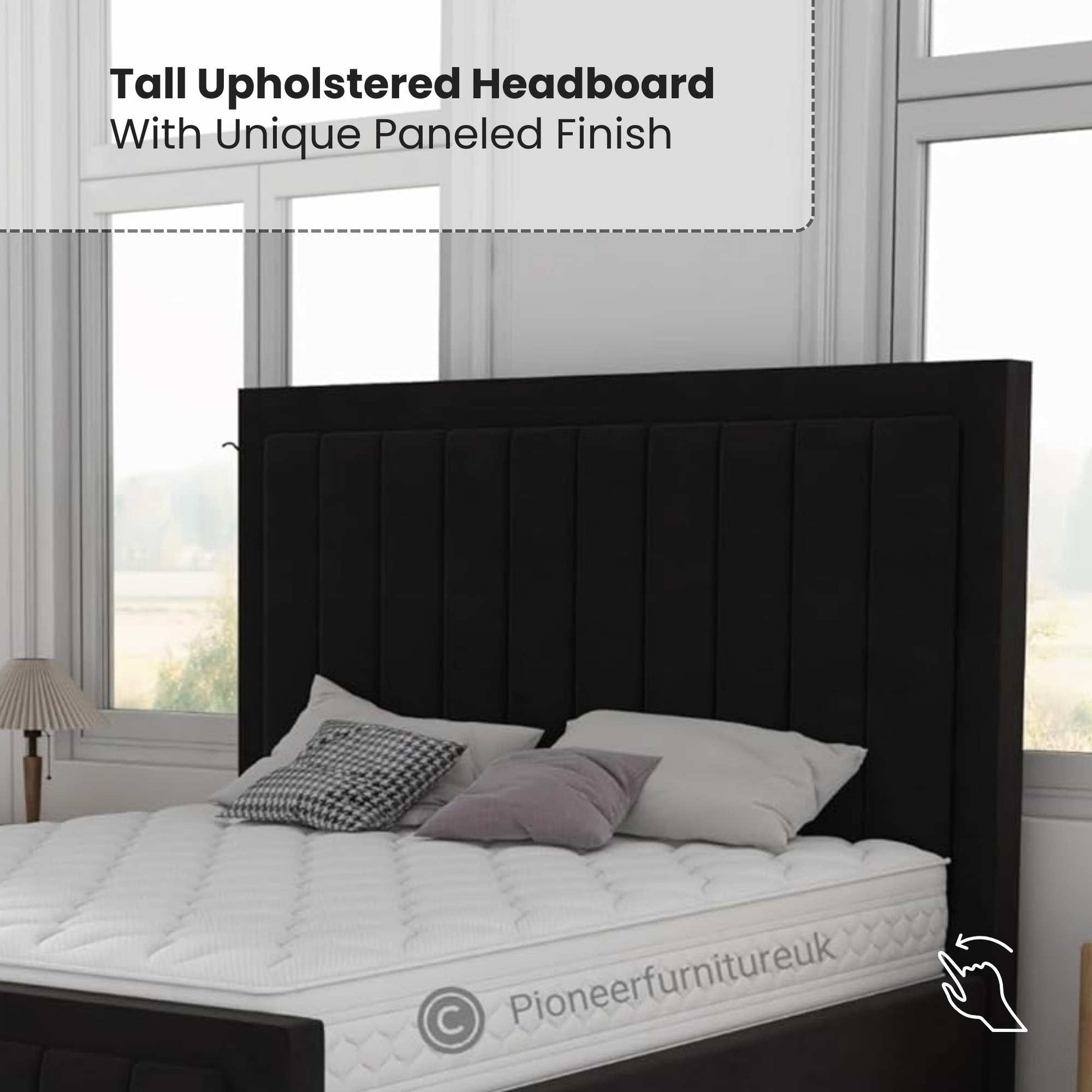 Panel Ottoman Storage Bed - Black PioneerFurnitureUK