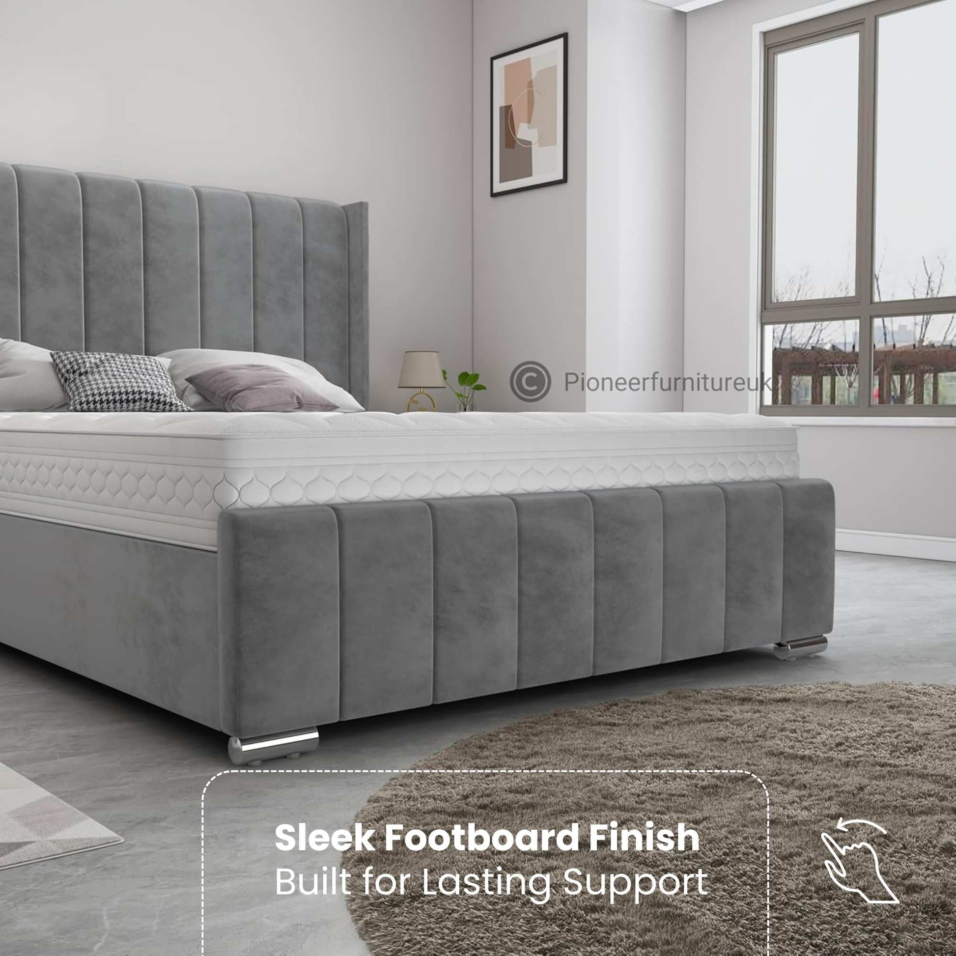 Wingback Panel Ottoman Storage Bed PioneerFurnitureUK