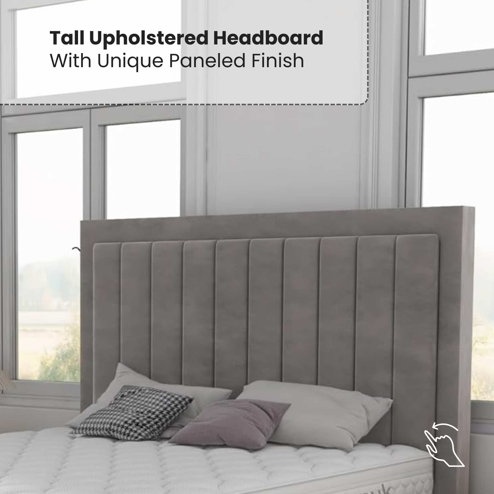 Panel Ottoman Storage Bed - Grey PioneerFurnitureUK