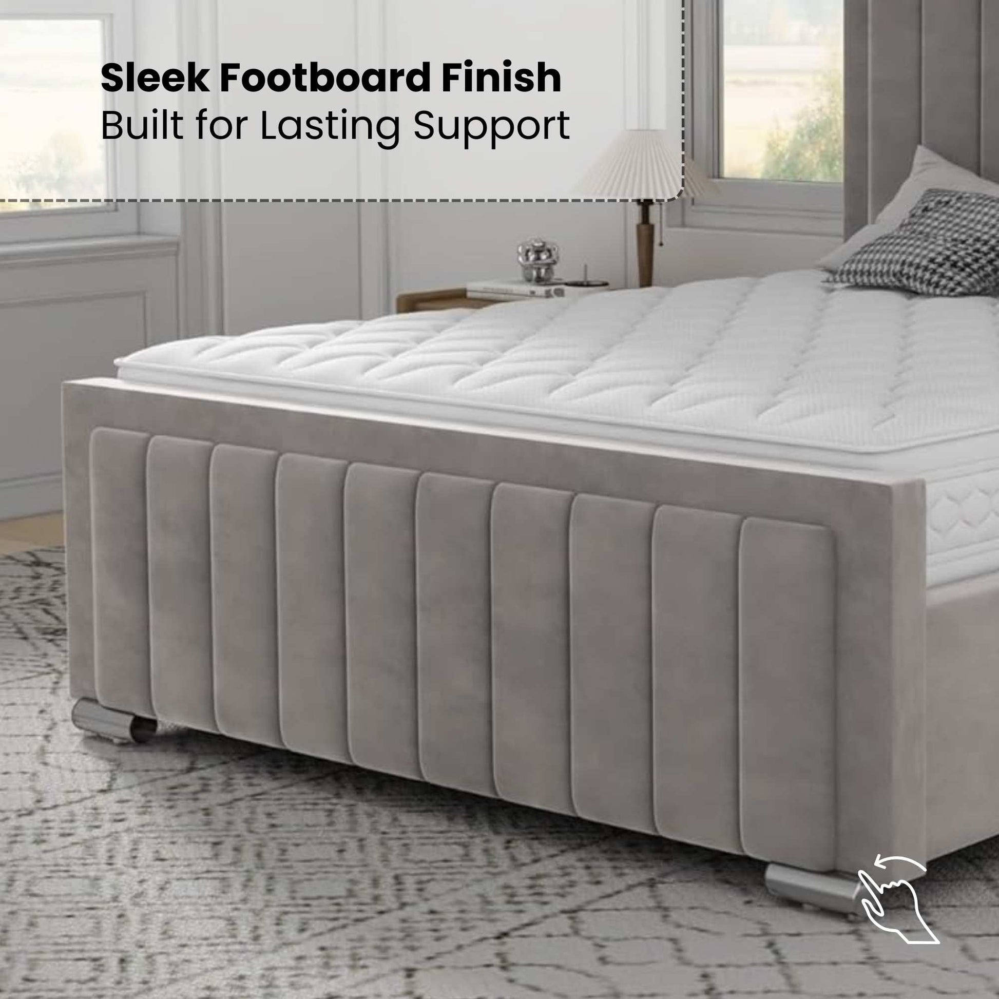 Panel Ottoman Storage Bed - Grey PioneerFurnitureUK