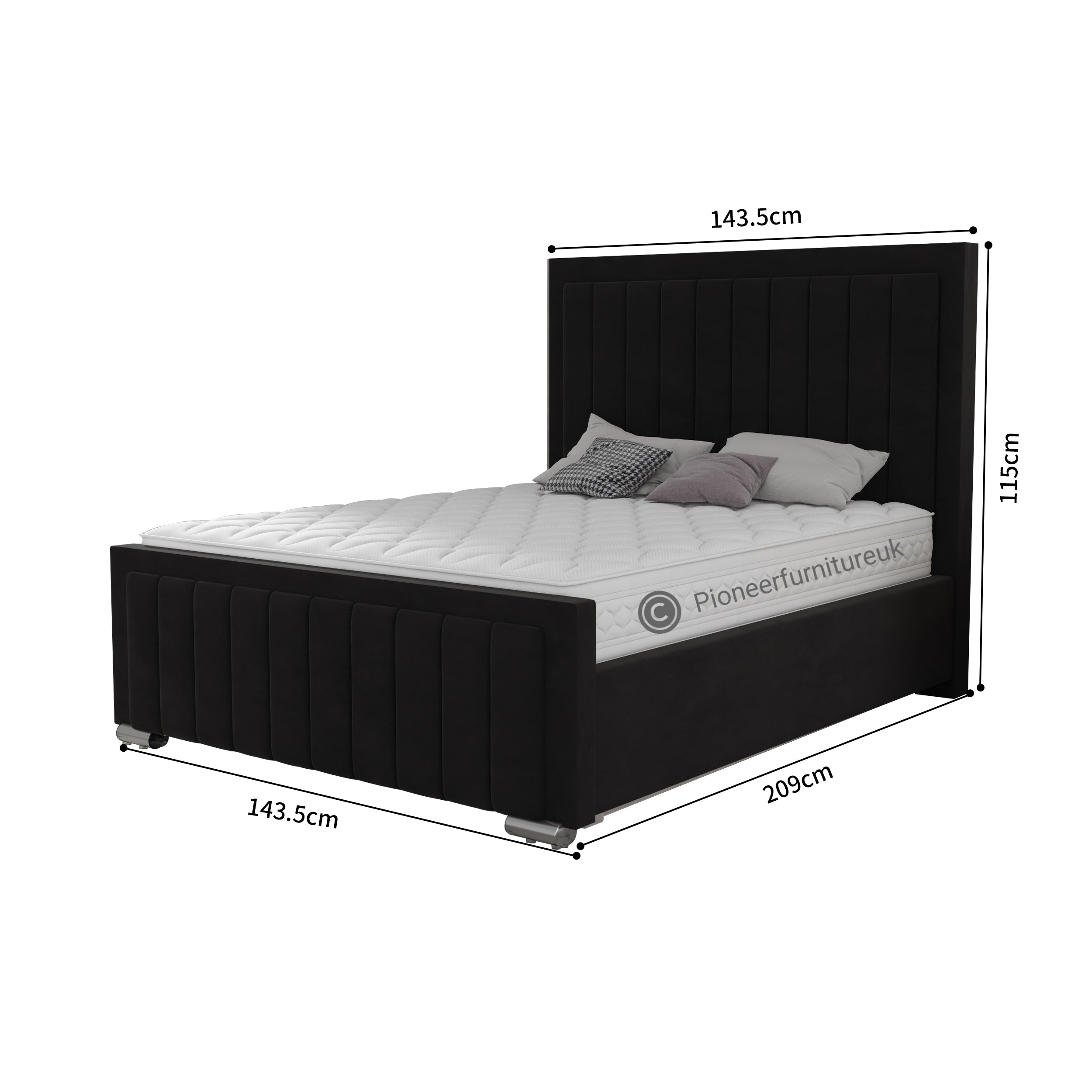 OTTOMAN STORAGE PANEL PLUSH VELVET UPHOLSTERED BED FRAME DOUBLE & KING SIZE