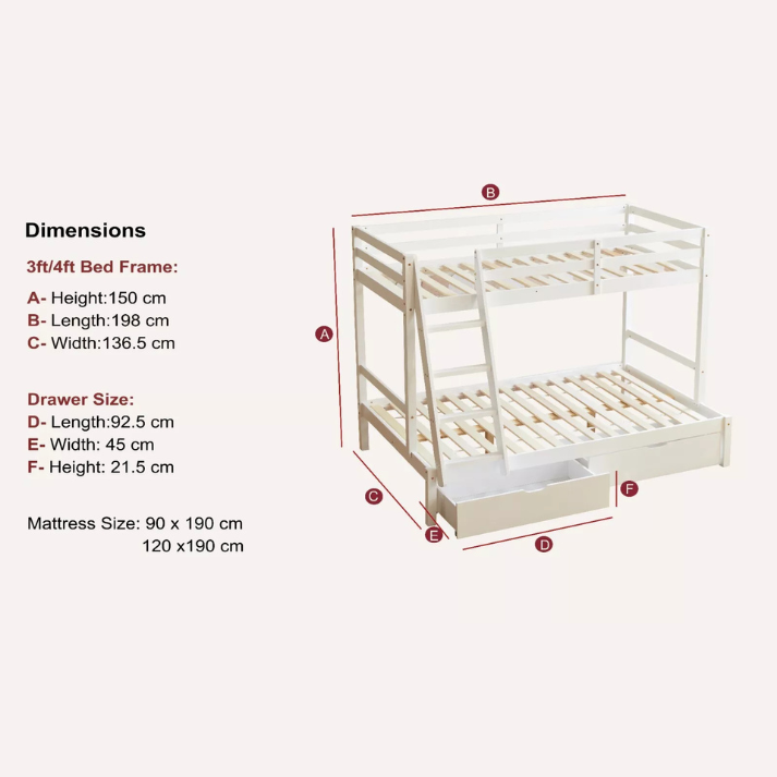 Bunk bed with drawers
