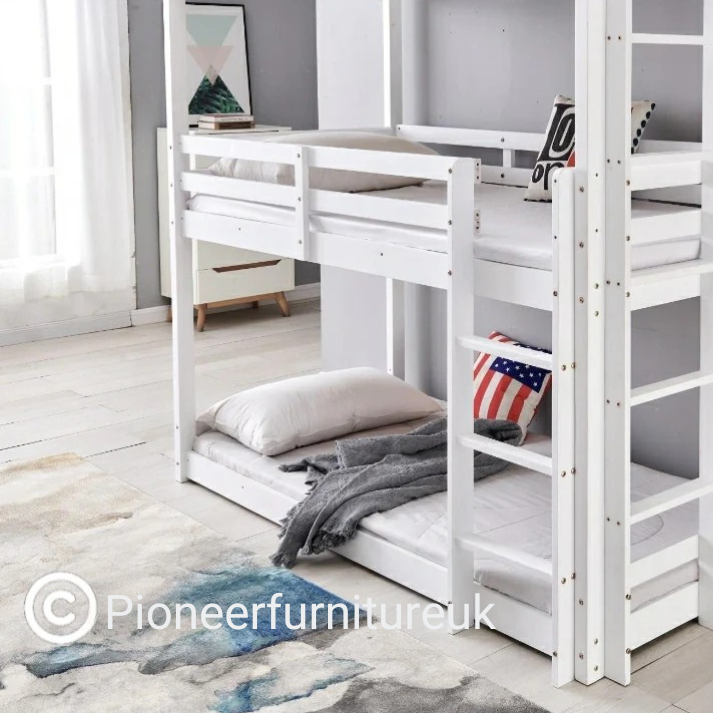 Wooden Triple Sleeper Bunk Bed Frame Only - 3ft Single 3tier