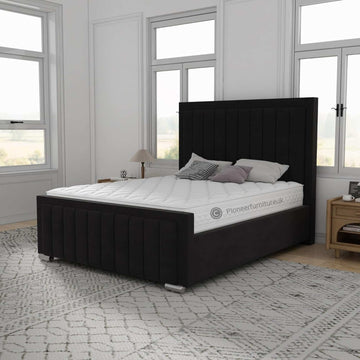 Panel Ottoman Storage Bed - Black PioneerFurnitureUK