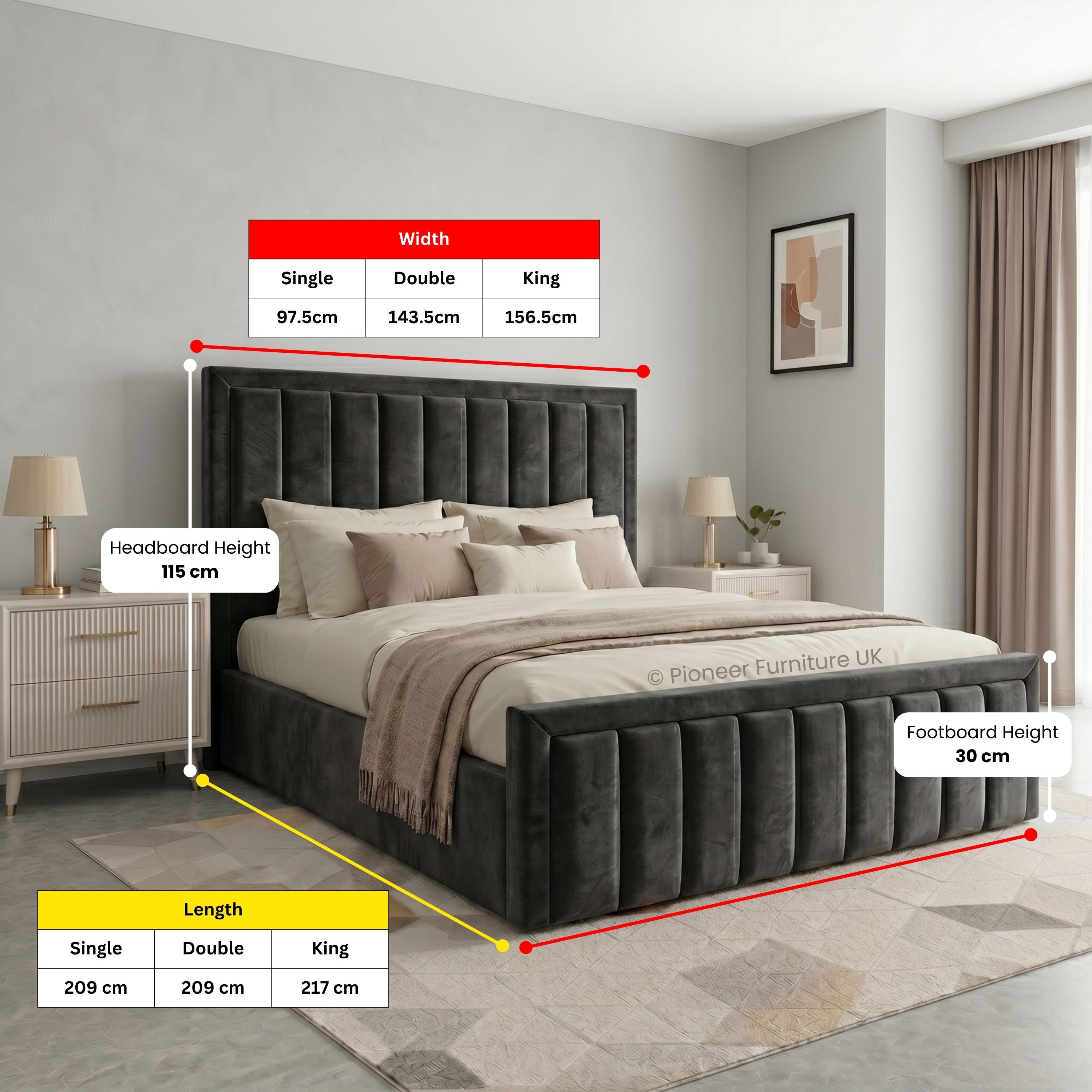 Panel Ottoman Storage Bed - Black PioneerFurnitureUK