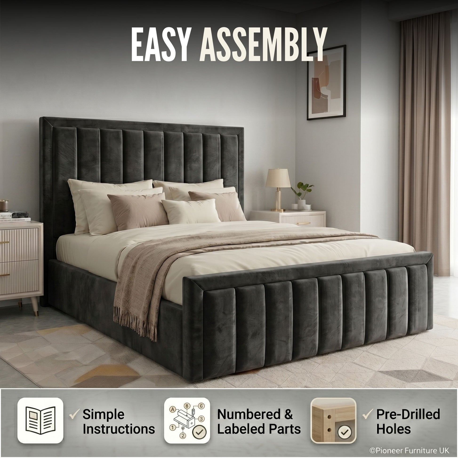Panel Ottoman Storage Bed PioneerFurnitureUK
