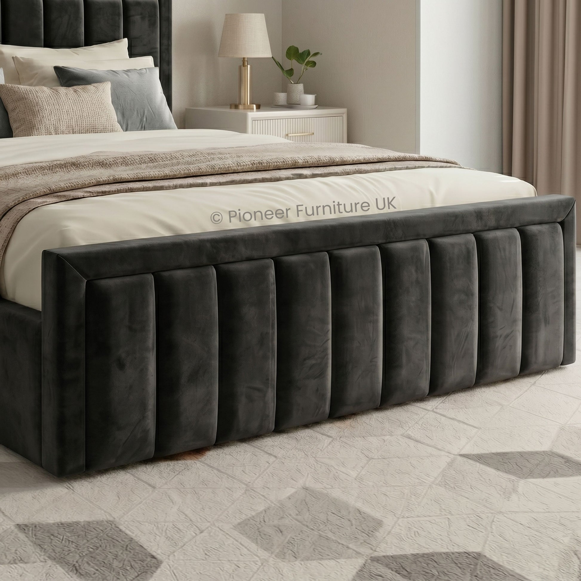 Panel Ottoman Storage Bed - Black PioneerFurnitureUK