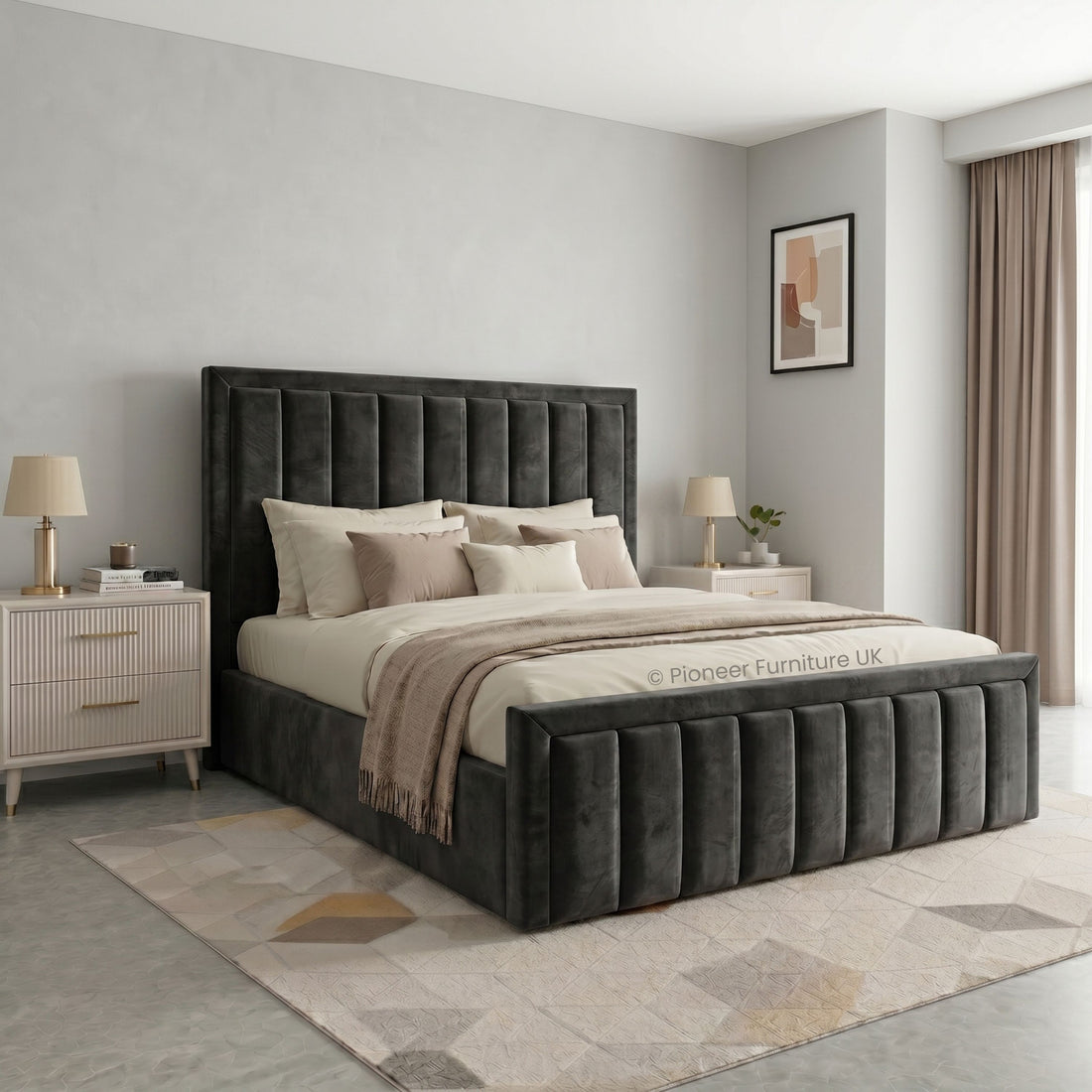 Panel Ottoman Storage Bed - Black PioneerFurnitureUK