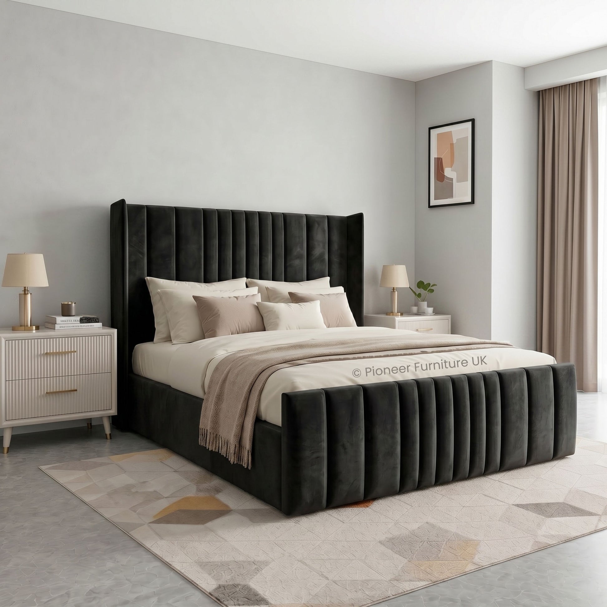 Panel Ottoman Storage Bed - Grey (Copy) PioneerFurnitureUK