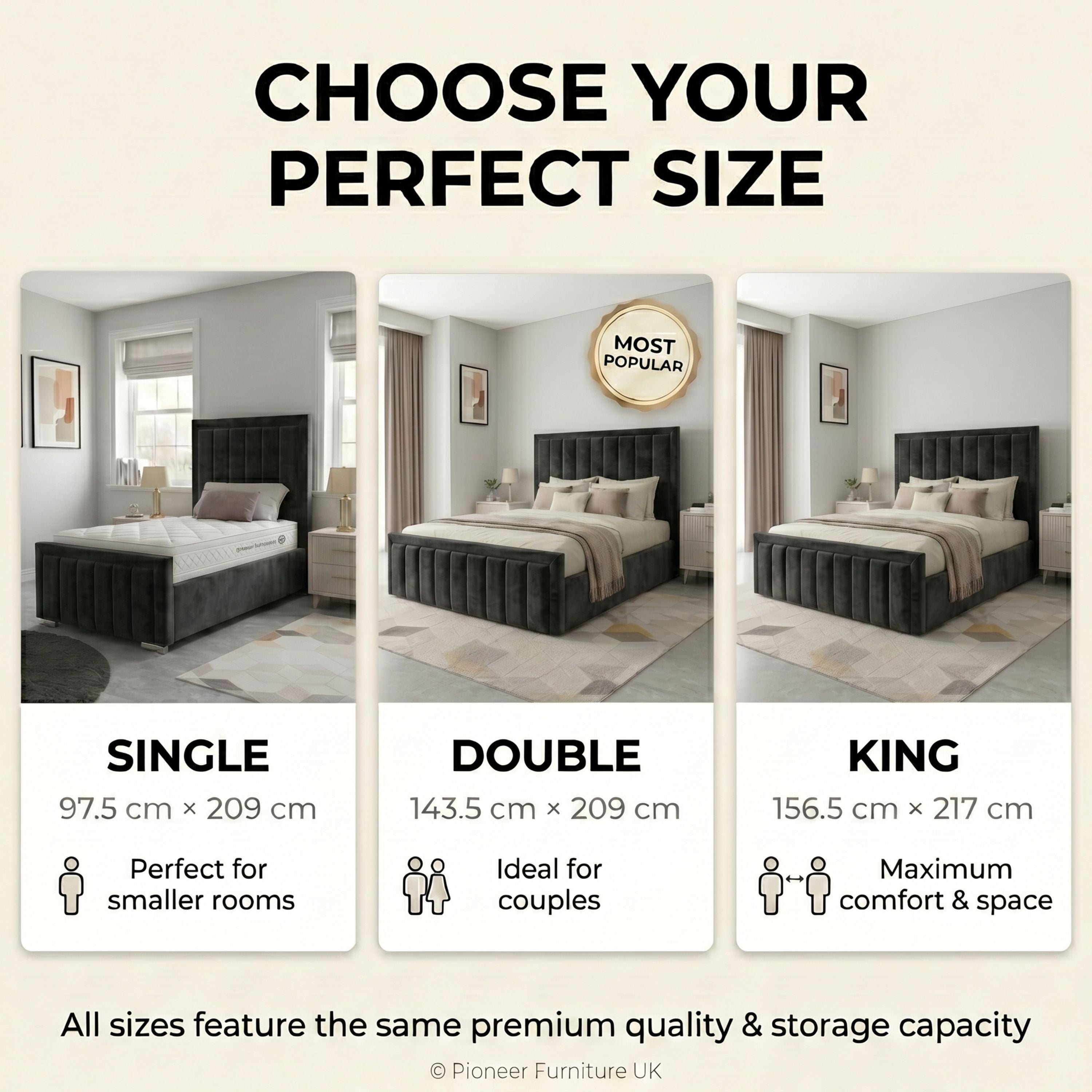 Panel Ottoman Storage Bed - Black PioneerFurnitureUK
