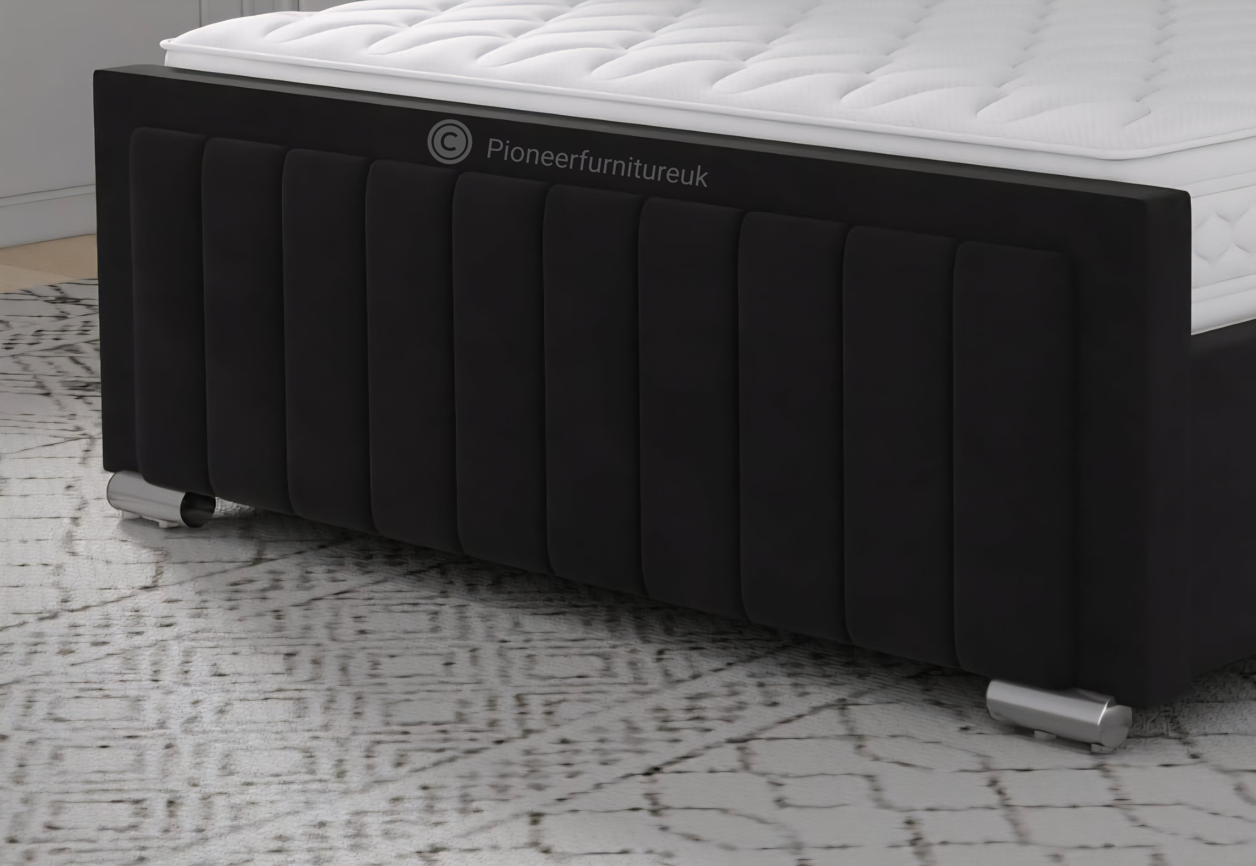 OTTOMAN STORAGE PANEL PLUSH VELVET UPHOLSTERED BED FRAME DOUBLE & KING SIZE