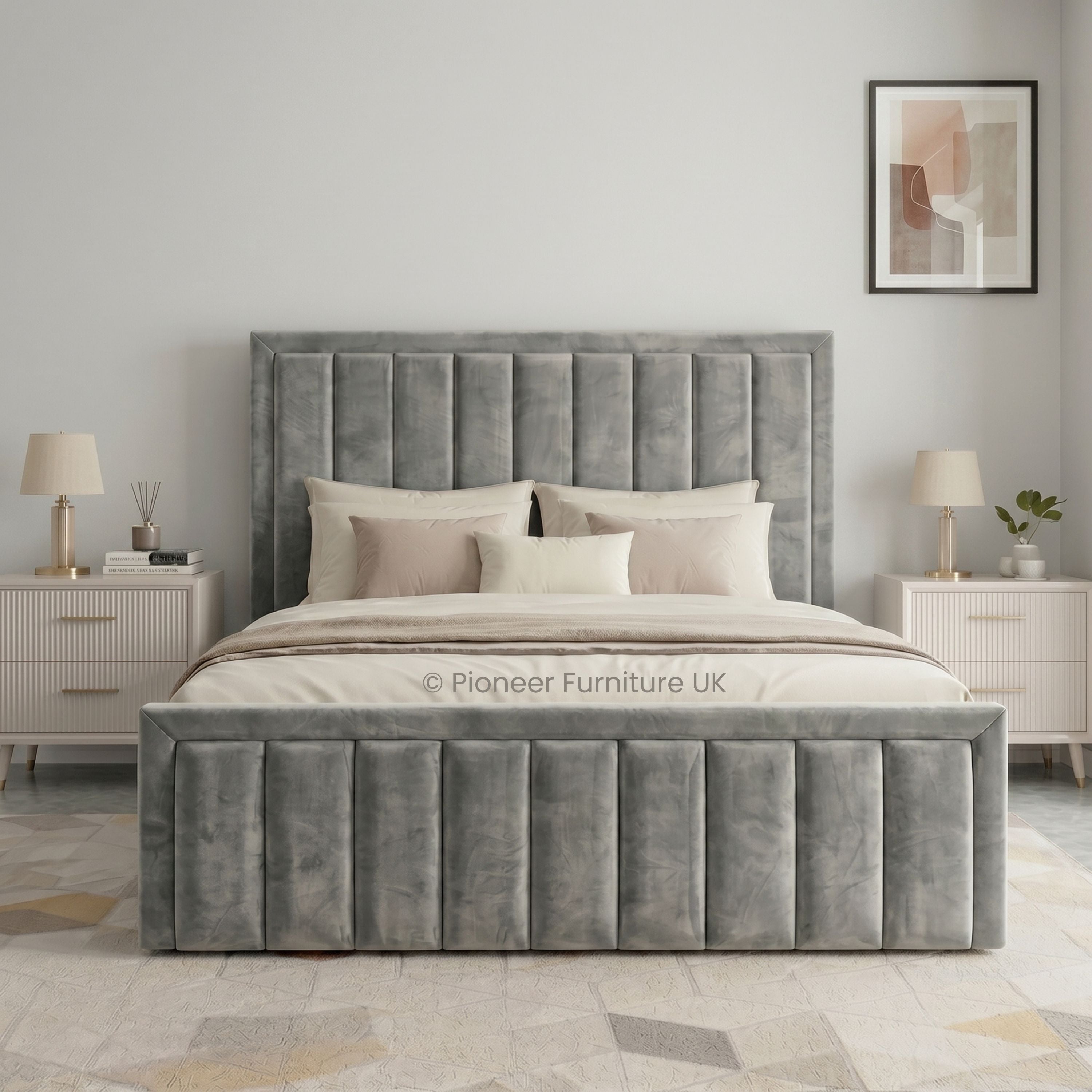Panel Ottoman Storage Bed - Grey PioneerFurnitureUK