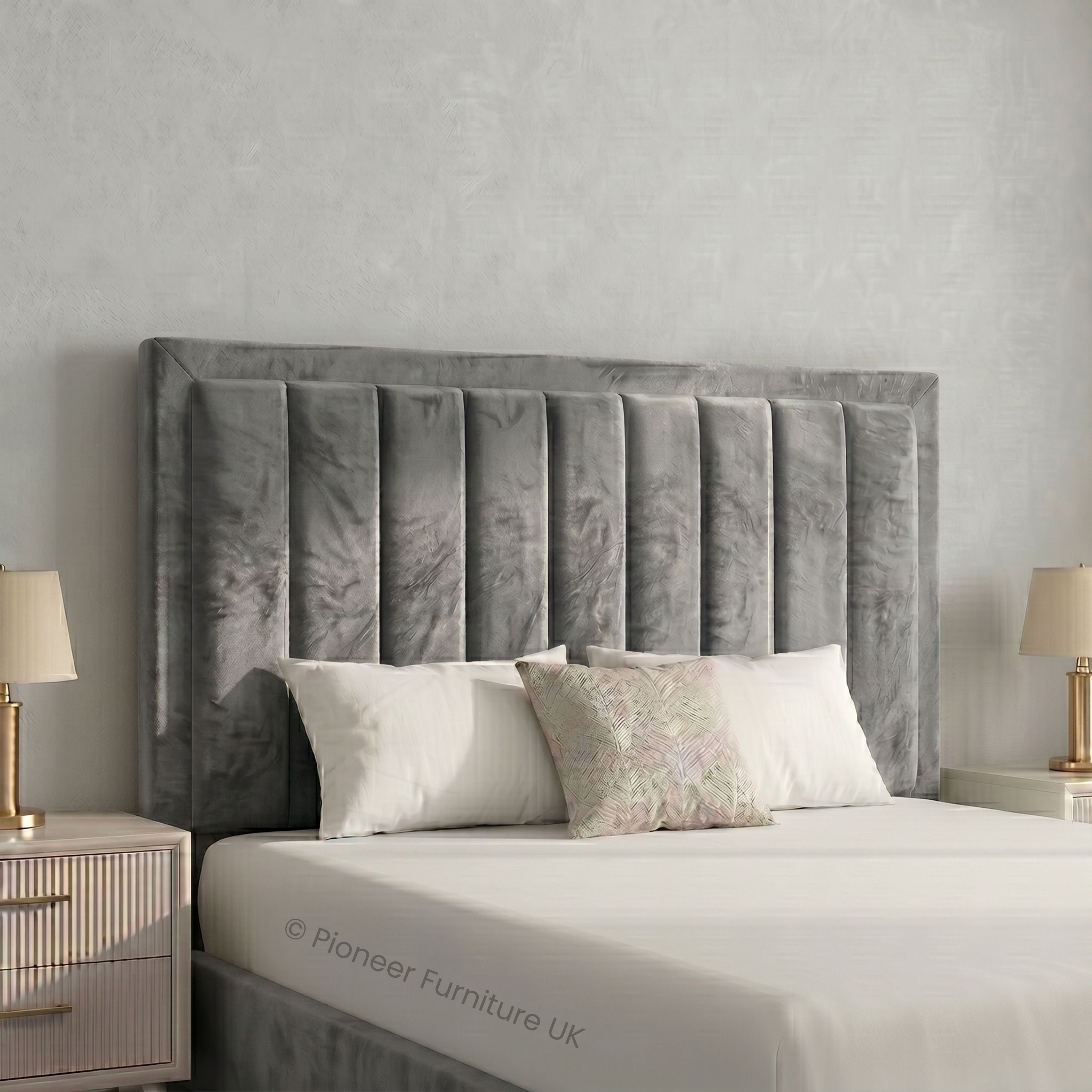 Panel Ottoman Storage Bed - Grey PioneerFurnitureUK