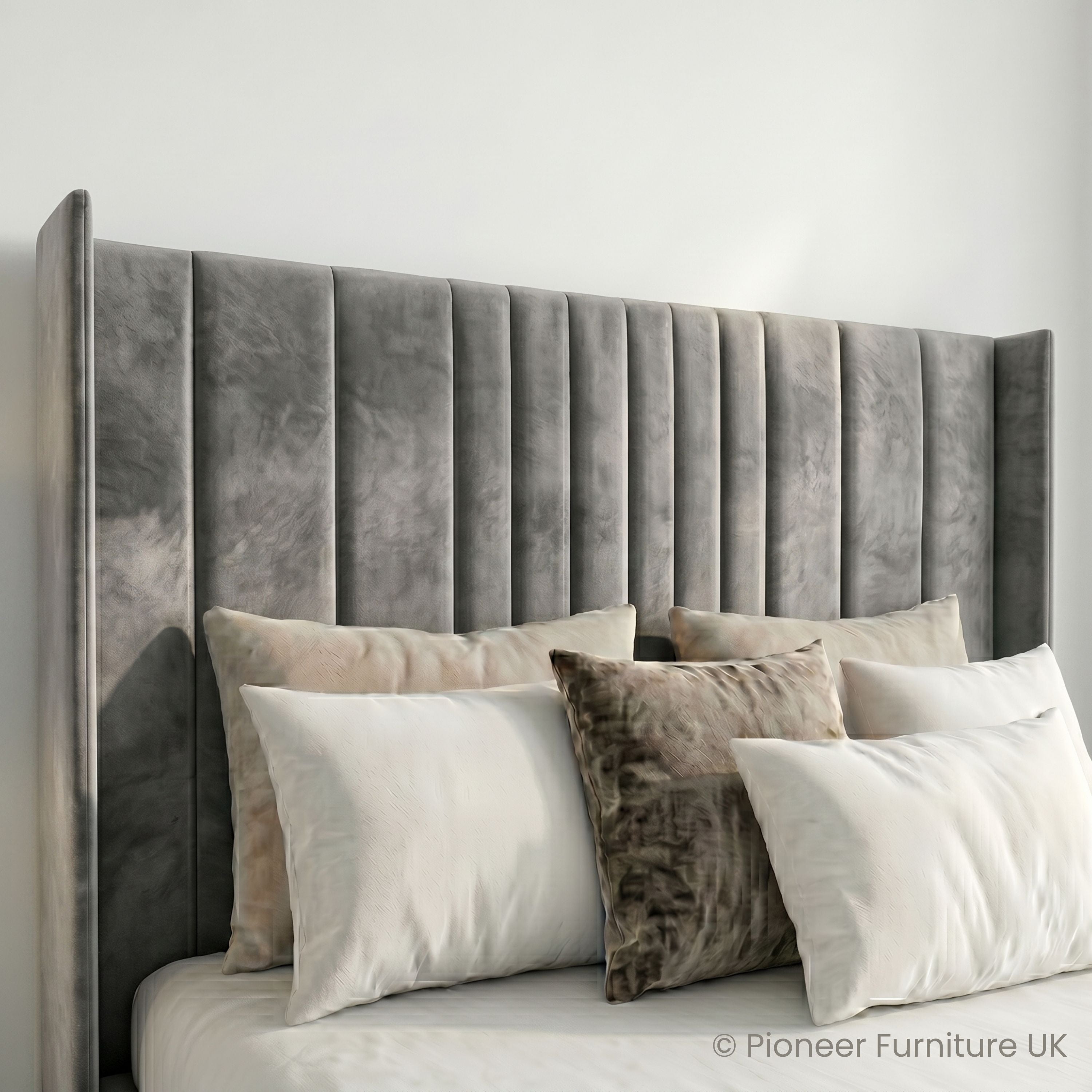 Ottoman bed Double 4FT6 in Grey & Black PioneerFurnitureUK