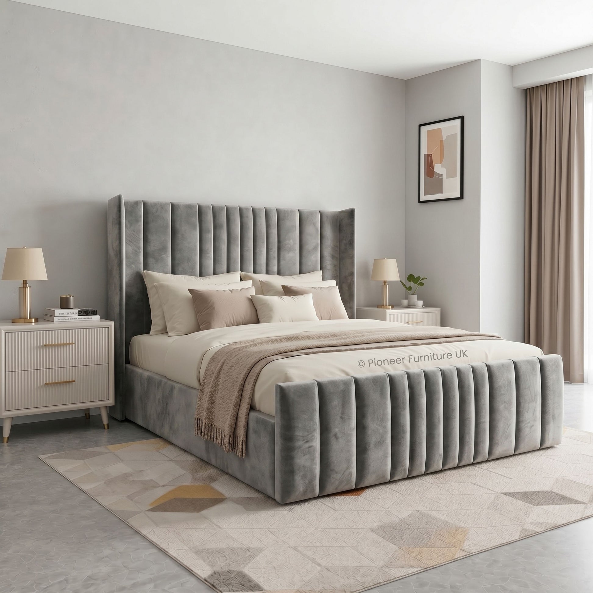 Panel Ottoman Storage Bed - Grey (Copy) PioneerFurnitureUK