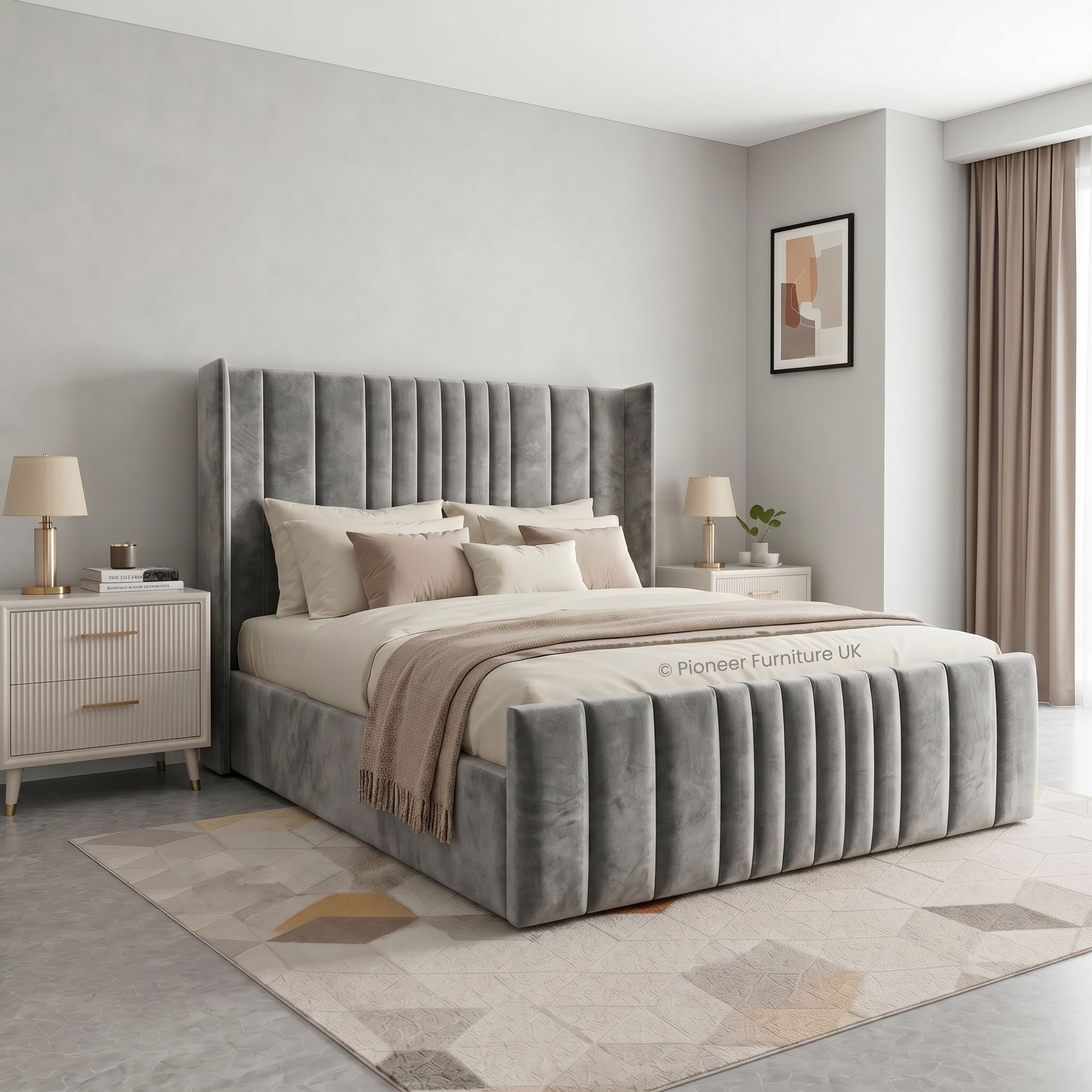 Panel Ottoman Storage Bed - Grey (Copy) PioneerFurnitureUK